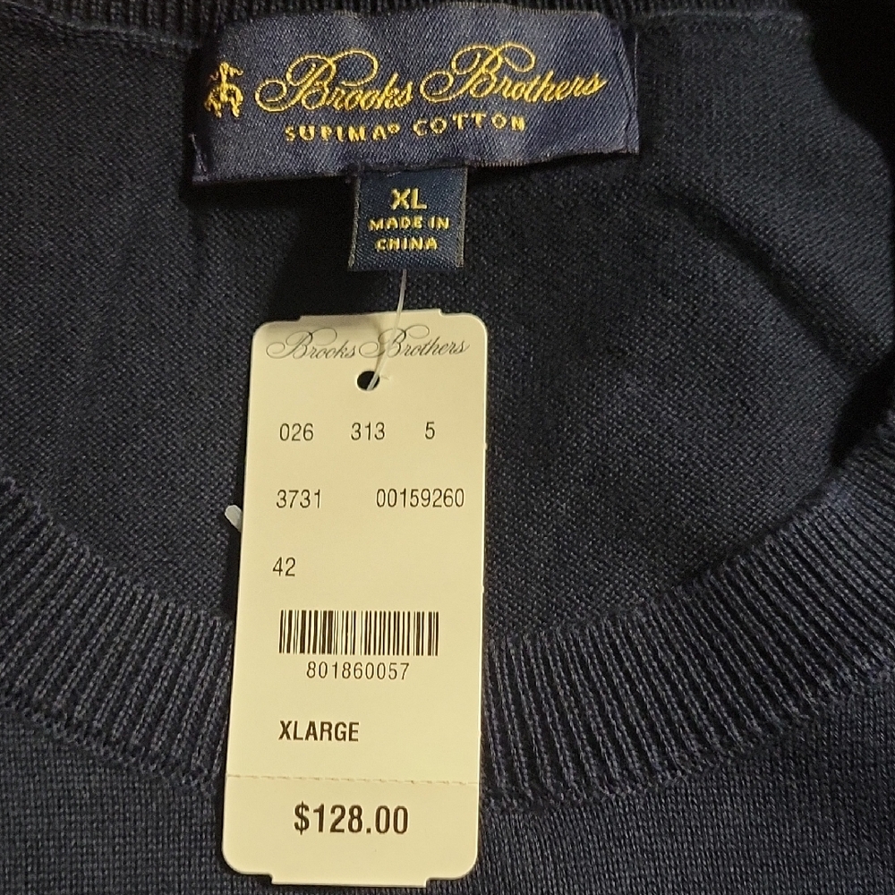 Brooks Brothers Navy Men's Crewneck Sweater NWT